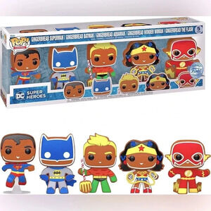 DC Superheroes - Gingerbread Justice League  5 Pack - Funko Pop! BNIB 🎄🦇🐠⚡️